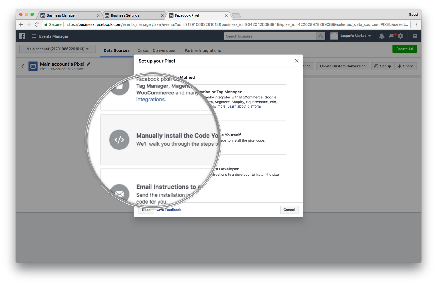 Installing a Facebook pixel
