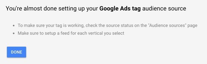 google remarketing ads tag