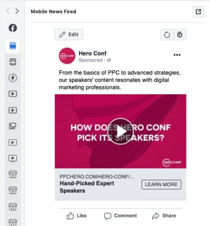 Facebook Ads Preview
